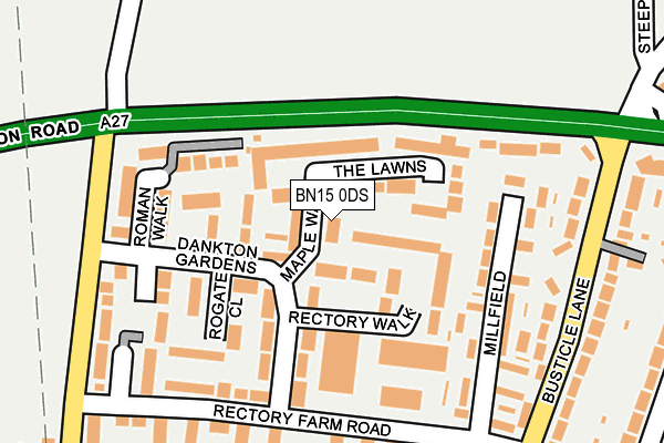 BN15 0DS map - OS OpenMap – Local (Ordnance Survey)