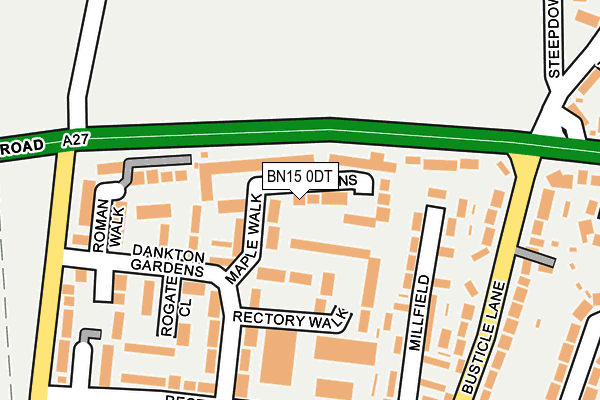 BN15 0DT map - OS OpenMap – Local (Ordnance Survey)