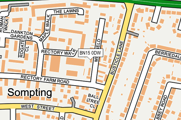 BN15 0DW map - OS OpenMap – Local (Ordnance Survey)