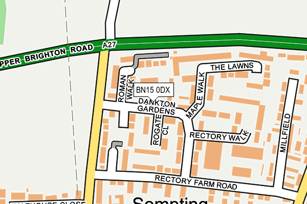 BN15 0DX map - OS OpenMap – Local (Ordnance Survey)