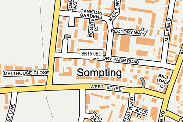 BN15 0ED map - OS OpenMap – Local (Ordnance Survey)