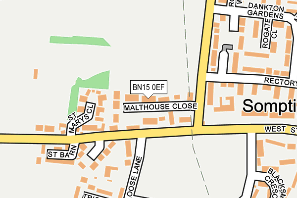 BN15 0EF map - OS OpenMap – Local (Ordnance Survey)
