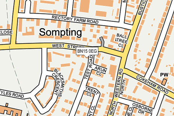BN15 0EG map - OS OpenMap – Local (Ordnance Survey)