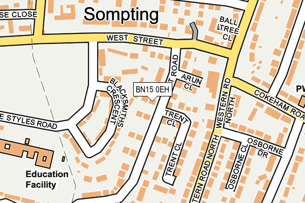 BN15 0EH map - OS OpenMap – Local (Ordnance Survey)