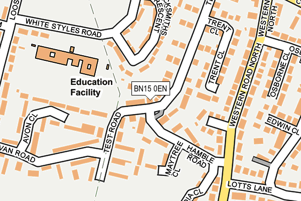 BN15 0EN map - OS OpenMap – Local (Ordnance Survey)