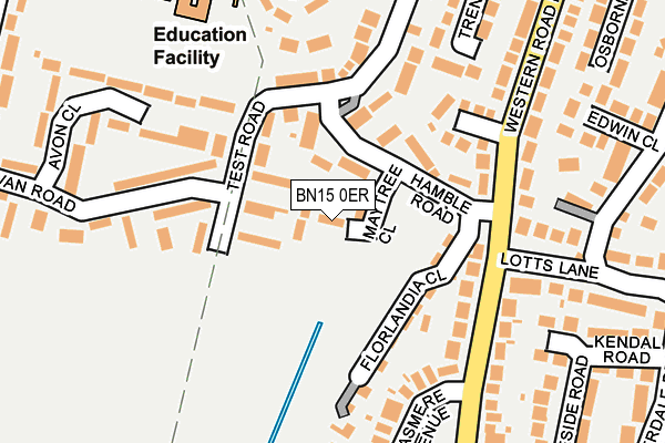 BN15 0ER map - OS OpenMap – Local (Ordnance Survey)