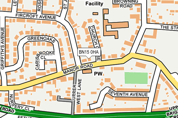 BN15 0HA map - OS OpenMap – Local (Ordnance Survey)