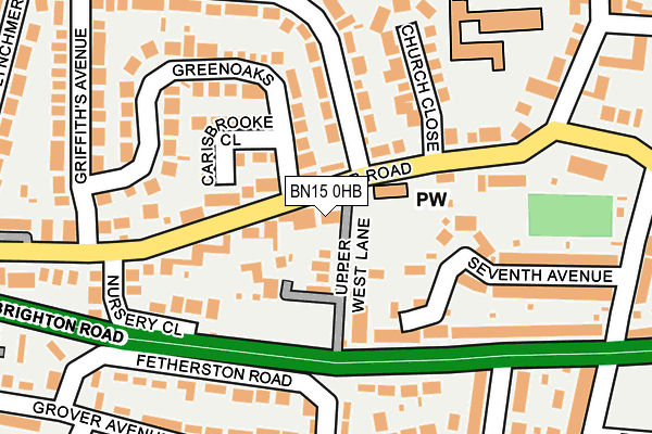 BN15 0HB map - OS OpenMap – Local (Ordnance Survey)