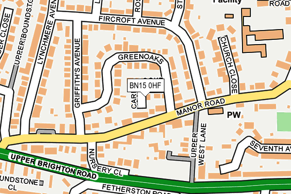BN15 0HF map - OS OpenMap – Local (Ordnance Survey)