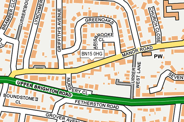 BN15 0HG map - OS OpenMap – Local (Ordnance Survey)