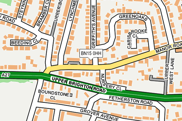 BN15 0HH map - OS OpenMap – Local (Ordnance Survey)