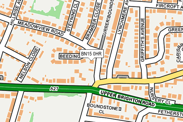 BN15 0HR map - OS OpenMap – Local (Ordnance Survey)