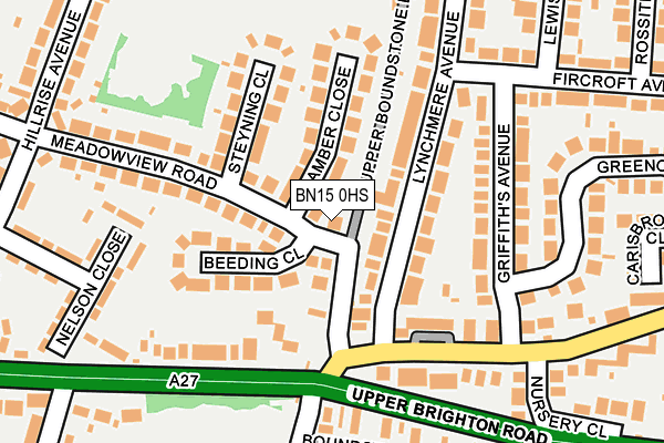BN15 0HS map - OS OpenMap – Local (Ordnance Survey)