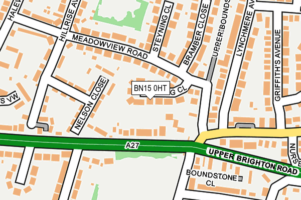 BN15 0HT map - OS OpenMap – Local (Ordnance Survey)