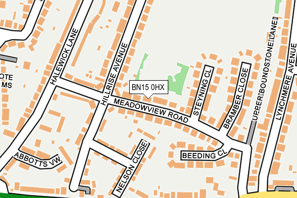 BN15 0HX map - OS OpenMap – Local (Ordnance Survey)