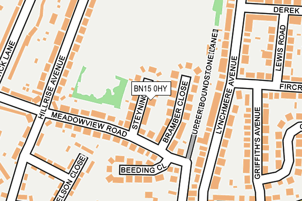 BN15 0HY map - OS OpenMap – Local (Ordnance Survey)