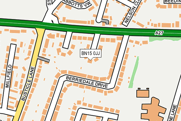 BN15 0JJ map - OS OpenMap – Local (Ordnance Survey)