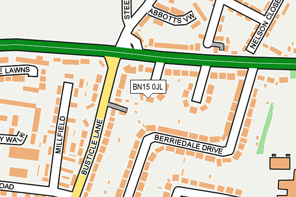BN15 0JL map - OS OpenMap – Local (Ordnance Survey)