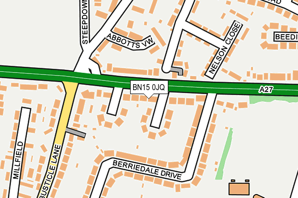 BN15 0JQ map - OS OpenMap – Local (Ordnance Survey)