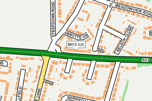 BN15 0JX map - OS OpenMap – Local (Ordnance Survey)
