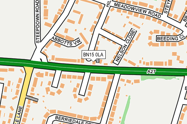 BN15 0LA map - OS OpenMap – Local (Ordnance Survey)