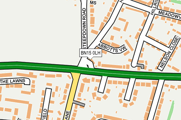BN15 0LH map - OS OpenMap – Local (Ordnance Survey)