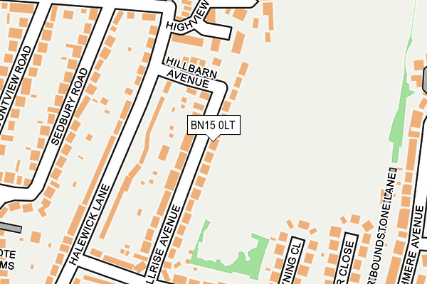 BN15 0LT map - OS OpenMap – Local (Ordnance Survey)
