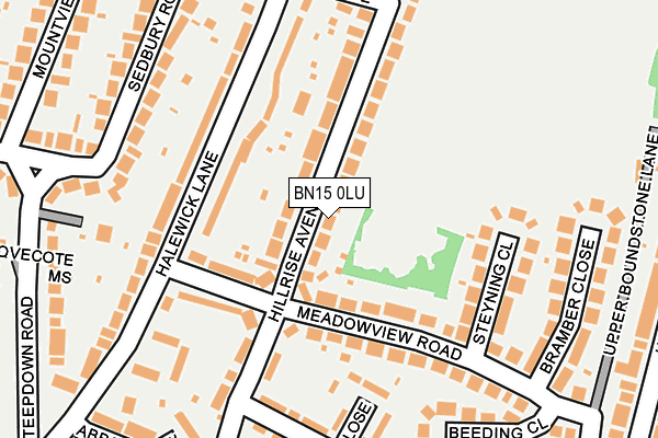 BN15 0LU map - OS OpenMap – Local (Ordnance Survey)