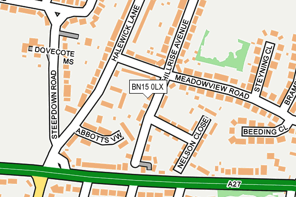 BN15 0LX map - OS OpenMap – Local (Ordnance Survey)