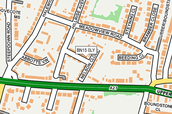BN15 0LY map - OS OpenMap – Local (Ordnance Survey)