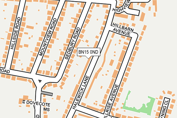 BN15 0ND map - OS OpenMap – Local (Ordnance Survey)