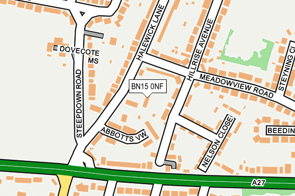BN15 0NF map - OS OpenMap – Local (Ordnance Survey)