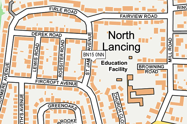 BN15 0NN map - OS OpenMap – Local (Ordnance Survey)
