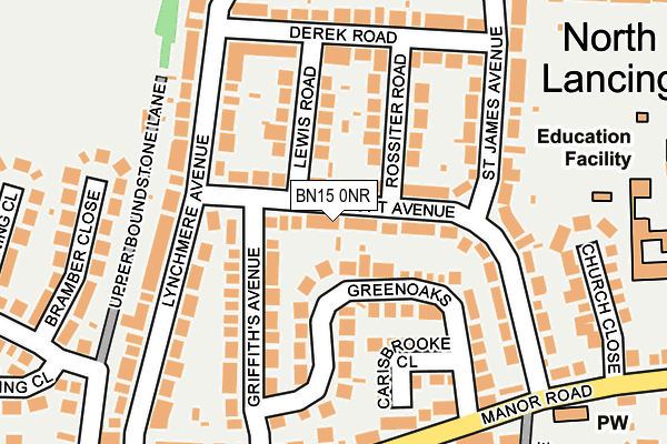 BN15 0NR map - OS OpenMap – Local (Ordnance Survey)