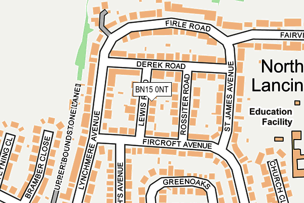 BN15 0NT map - OS OpenMap – Local (Ordnance Survey)