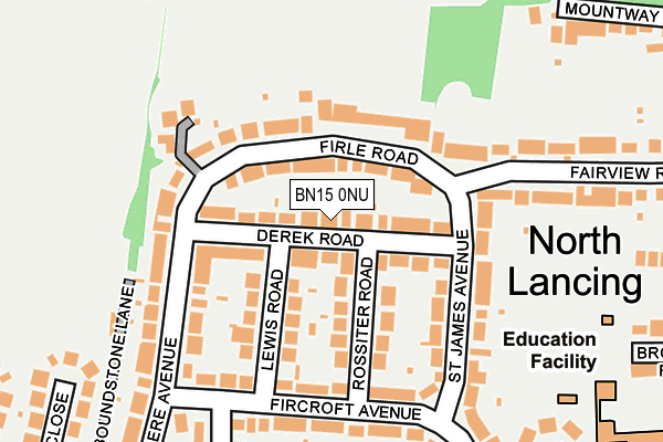 BN15 0NU map - OS OpenMap – Local (Ordnance Survey)