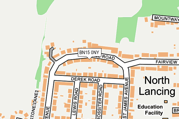 BN15 0NY map - OS OpenMap – Local (Ordnance Survey)