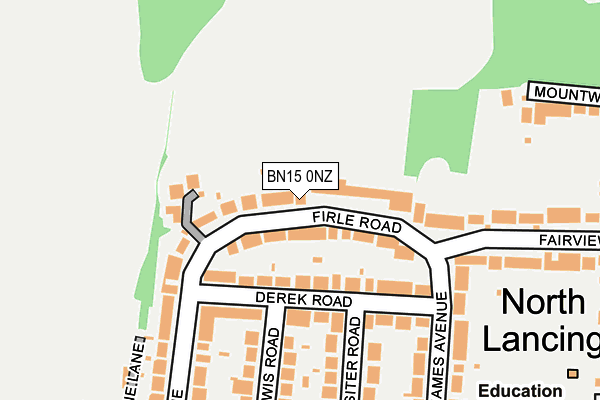 BN15 0NZ map - OS OpenMap – Local (Ordnance Survey)