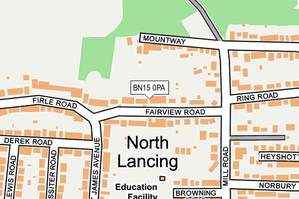 BN15 0PA map - OS OpenMap – Local (Ordnance Survey)