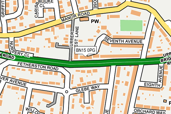 BN15 0PG map - OS OpenMap – Local (Ordnance Survey)