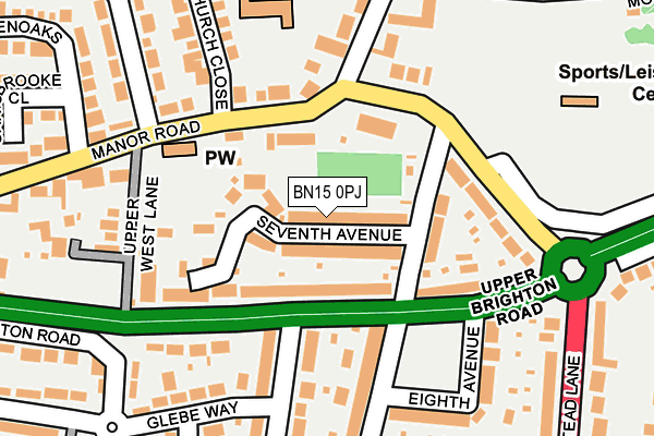BN15 0PJ map - OS OpenMap – Local (Ordnance Survey)