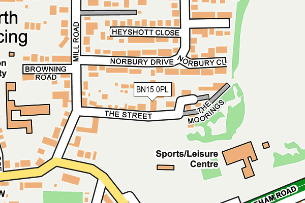 BN15 0PL map - OS OpenMap – Local (Ordnance Survey)