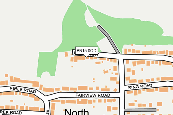 BN15 0QD map - OS OpenMap – Local (Ordnance Survey)