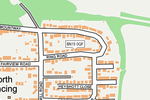 BN15 0QF map - OS OpenMap – Local (Ordnance Survey)