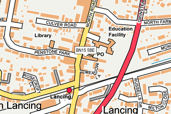 BN15 5BE map - OS OpenMap – Local (Ordnance Survey)