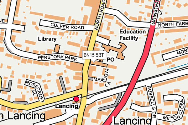 BN15 5BT map - OS OpenMap – Local (Ordnance Survey)