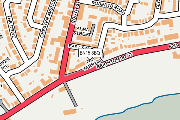 BN15 8BQ map - OS OpenMap – Local (Ordnance Survey)