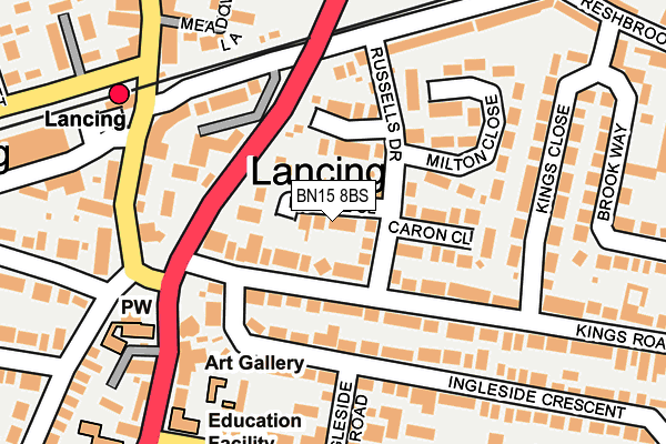 BN15 8BS map - OS OpenMap – Local (Ordnance Survey)