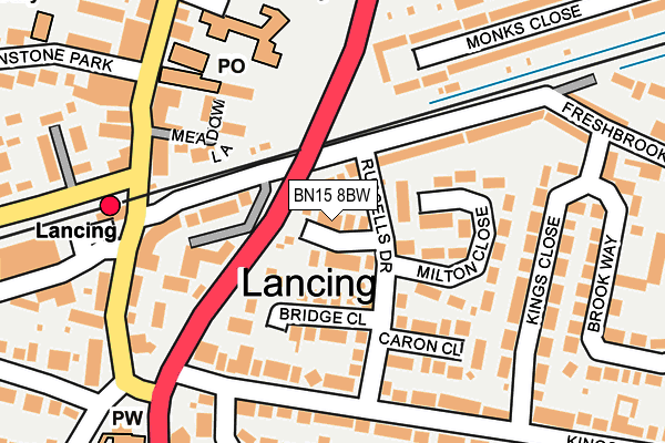BN15 8BW map - OS OpenMap – Local (Ordnance Survey)