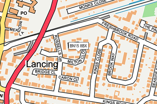 BN15 8BX map - OS OpenMap – Local (Ordnance Survey)